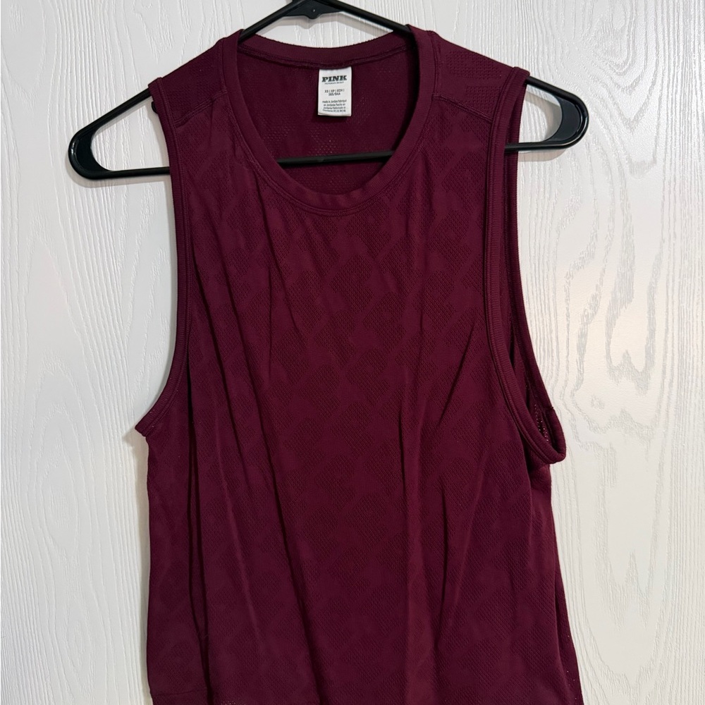 PINK Victoria's Secret Burgundy Work Out Tank Top